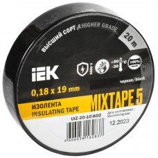 MIXTAPE 5 Изолента 0,18х19мм черная 20м IEK UIZ-20-10-K02  в Кокшетау