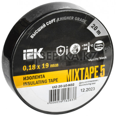 MIXTAPE 5 Изолента 0,18х19мм черная 20м IEK UIZ-20-10-K02 