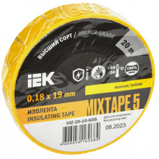 MIXTAPE 5 Изолента 0,18х19мм желтая 20м IEK UIZ-20-10-K05  в Шымкенте