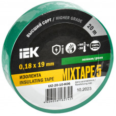 MIXTAPE 5 Изолента 0,18х19мм зеленая 20м IEK UIZ-20-10-K06  в Кокшетау