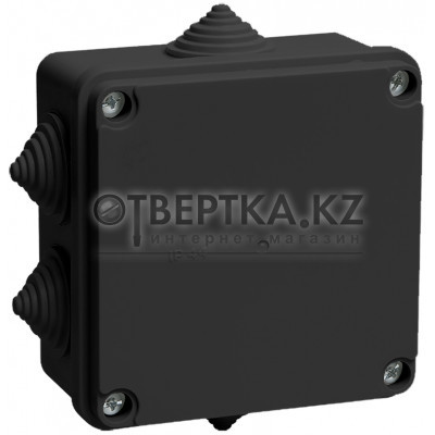 Коробка распаячная КМ41233 для открытой проводки безгалогенная (HF) 100х100х50мм IP44 6 гермовводов черная (RAL 9005) IEK UKO11-100-100-050-K02-44