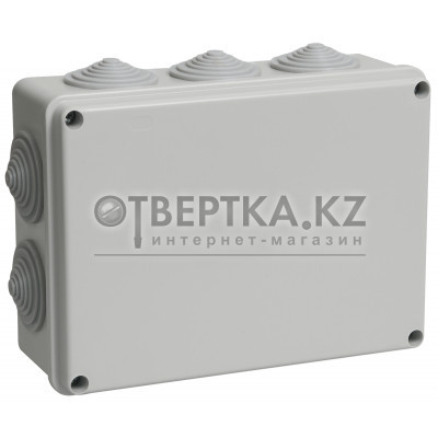 Коробка распаячная КМ41243 для открытой проводки безгалогенная (HF) 190х140х70мм IP44 10 гермовводов серая IEK UKO11-190-140-070-K41-44