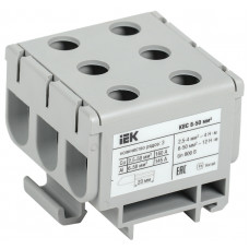 Клемма вводная силовая КВС 6-50мм2 3х-рядная серая IEK YZN14-050-K03 в Кокшетау