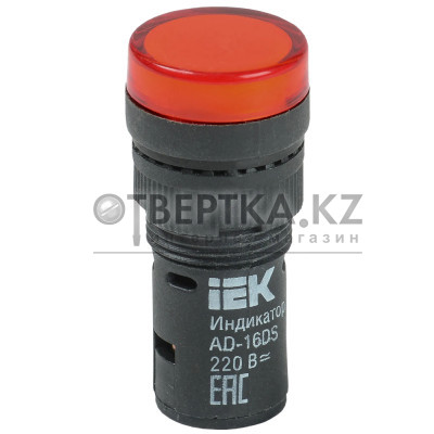 Лампа IEK AD16DS d16мм 230В AC красный BLS10-ADDS-230-K04-16