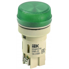 Лампа сигнальная зеленый неон IEK ENR-22 d22мм 240В цилиндр в Караганде