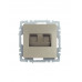 Розетка компьютерная двойная IEK BRITE RJ45 кат.5E РК10-2-БрШ BR-K20-1-K37