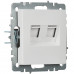 Розетка двойная IEK BRITE RJ11+RJ45 кат.5E РК/Т12-БрБ BR-KT20-O-1-K01