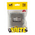 Розетка двойная IEK BRITE RJ11+RJ45 кат.5E РК/Т12-БрС BR-KT20-O-1-K46