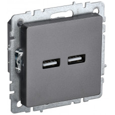 Розетка IEK BRITE USB A+A 5В 3,1А РЮ10-1-БрС BR-U21-D31-K46