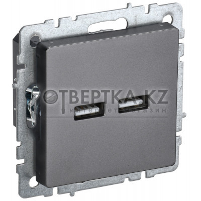 Розетка IEK BRITE USB A+A 5В 3,1А РЮ10-1-БрС BR-U21-D31-K46