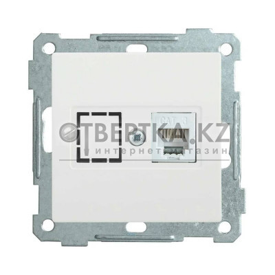 Розетка компьютерная IEK РК10-1-Б RJ45 Cat5e BOLERO EKB15-01-K01