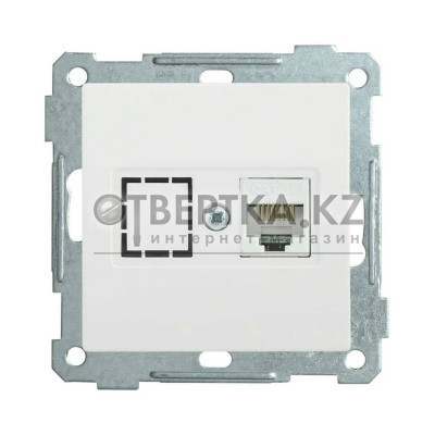 Розетка компьютерная IEK РК11-1-Б RJ45 Cat6 BOLERO EKB16-01-K01