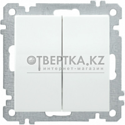 Выключатель 2 клав. IEK ВС10-2-0-Б белый EVB20-K01-10-1