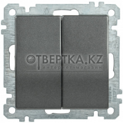 Выключатель 2 клав. IEK ВС10-2-0-Б антрацит EVB20-K95-10