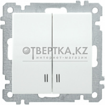 Выключатель 2 клав. IEK ВС10-2-1-Б белый EVB21-K01-10-1