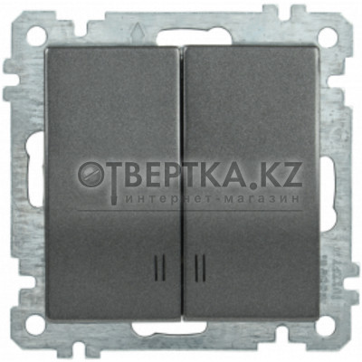 Выключатель 2 клав. IEK ВС10-2-1-Б антрацит EVB21-K95-10