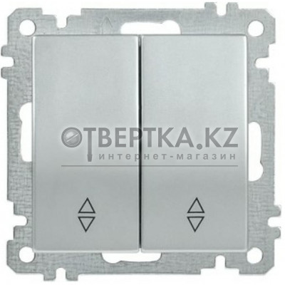 Выключатель 2 клав. IEK ВС10-2-2-Б серебреный EVB22-K23-10