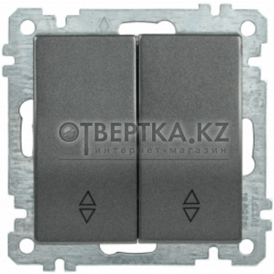 Выключатель 2 клав. IEK ВС10-2-2-Б антрацит EVB22-K95-10