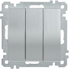 Выключатель 3 клав. IEK ВС10-3-0-Б серебреный в Караганде