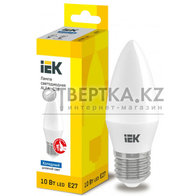 Лампа свеча IEK LED ALFA C35 10Вт 230В 6500К E27 LLA-C35-10-230-65-E27