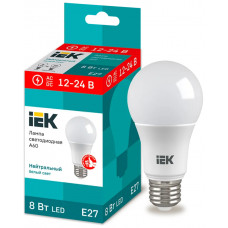 Лампа груша IEK LED A60 8Вт 12-24В 4000К E27 в Атырау