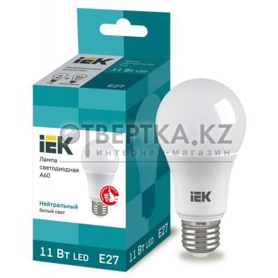 Лампа груша IEK LED A60 11Вт 230В 4000К E27 LLE-A60-11-230-40-E27
