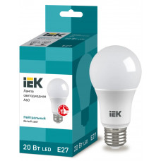 Лампа груша IEK LED A60 20Вт 230В 4000К E27 в Актобе