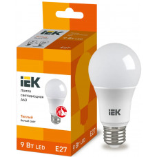 Лампа груша IEK LED A60 9Вт 230В 3000К E27 в Актобе