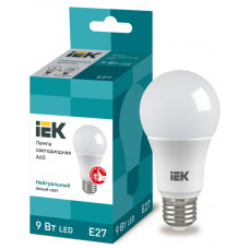 Лампа груша IEK LED A60 9Вт 230В 4000К E27 в Актау