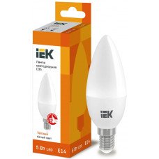 Лампа свеча IEK LED C35 5Вт 230В 3000К E14