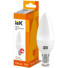 Лампа свеча IEK LED C35 7Вт 230В 3000К E14 в Актобе