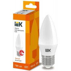 Лампа свеча IEK LED C35 7Вт 230В 3000К E27 в Актобе