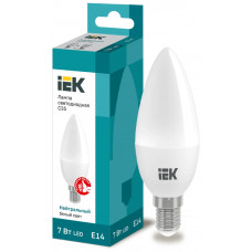 Лампа свеча IEK LED C35 7Вт 230В 4000К E14 в Актау