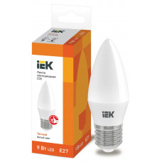 Лампа свеча IEK LED C35 9Вт 230В 3000К E27 в Актобе