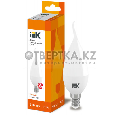 Лампа свеча IEK LED CB35 5Вт 230В 3000К E14 LLE-CB35-5-230-30-E14