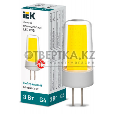 Лампа капсула IEK LED COB 3Вт 230В 4000К G4 LLE-COB-3-230-40-G4