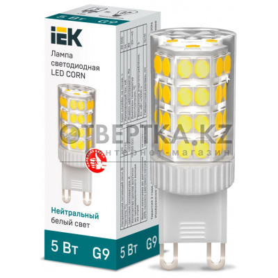 Лампа капсула IEK LED CORN 5Вт 230В 4000К G9 LLE-CORN-5-230-40-G9