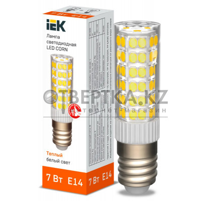Лампа капсула IEK LED CORN 7Вт 230В 3000К E14 LLE-CORN-7-230-30-E14