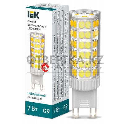 Лампа капсула IEK LED CORN 7Вт 230В 4000К G9 LLE-CORN-7-230-40-G9