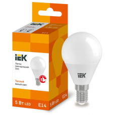 Лампа шар IEK LED G45 5Вт 230В 3000К E14