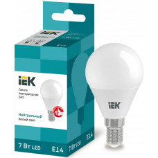 Лампа шар IEK LED G45 7Вт 230В 4000К E14 в Актобе