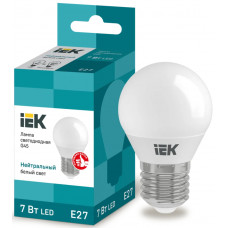 Лампа шар IEK LED G45 7Вт 230В 4000К E27 в Актобе