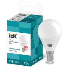 Лампа шар IEK LED G45 9Вт 230В 4000К E14 в Таразе