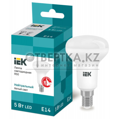 Лампа IEK LED R50 5Вт 230В 4000К E14 LLE-R50-5-230-40-E14