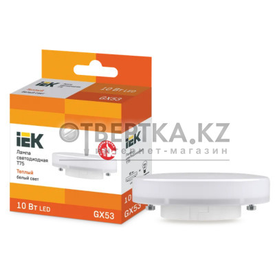 Лампа IEK LED T75 10Вт 230В 3000К GX53 LLE-T80-10-230-30-GX53