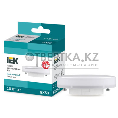 Лампа IEK LED T75 10Вт 230В 4000К GX53 LLE-T80-10-230-40-GX53
