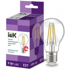 Лампа груша IEK LED A60 9Вт 230В 4000К E27