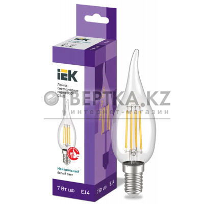 Лампа светодиодная IEK LED CВ35 7Вт 230В 4000К E14 LLF-CB35-7-230-40-E14-CL