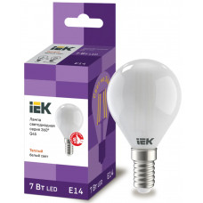 Лампа шар IEK LED G45 7Вт 230В 3000К E14 в Таразе