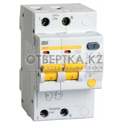 Дифференциальный автоматический выключатель IEK АД12 2Р B16 30мА MAD10-2-016-B-030